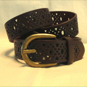 brown leather belt